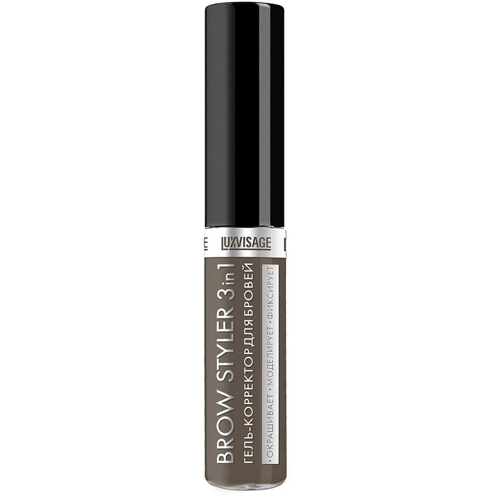 

LUXVISAGE Гель для бровей BROW STYLER 3 in 1 корректор, оттеночный, тон 04 Эспрессо, Коричневый