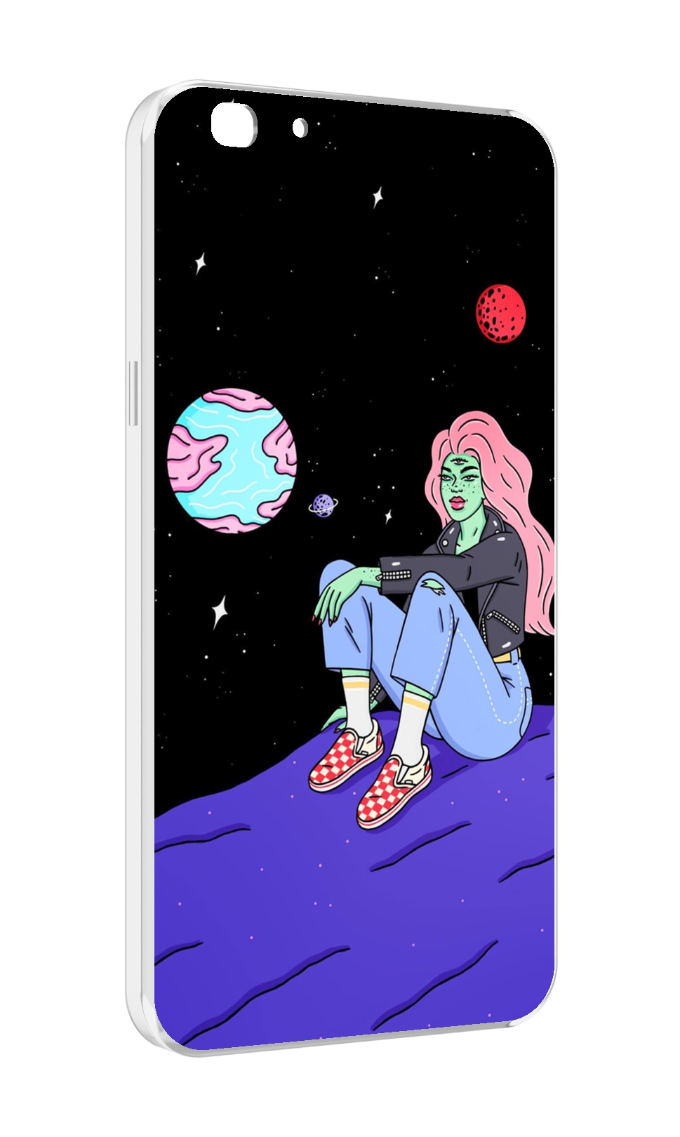 

Чехол MyPads девушка-на-луне-мультик для Oppo A77/F3 (2017 год), Прозрачный, Tocco