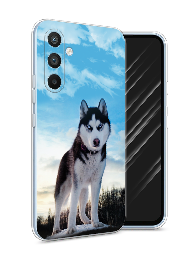 

Чехол Awog на Samsung Galaxy A54 "Хаски 3", Белый;черный;голубой, 2107750-2