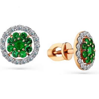 

Серьги из красного золота с изумрудами и бриллиантами Master Brilliant 2-102147-00-01, 2-102147-00-01