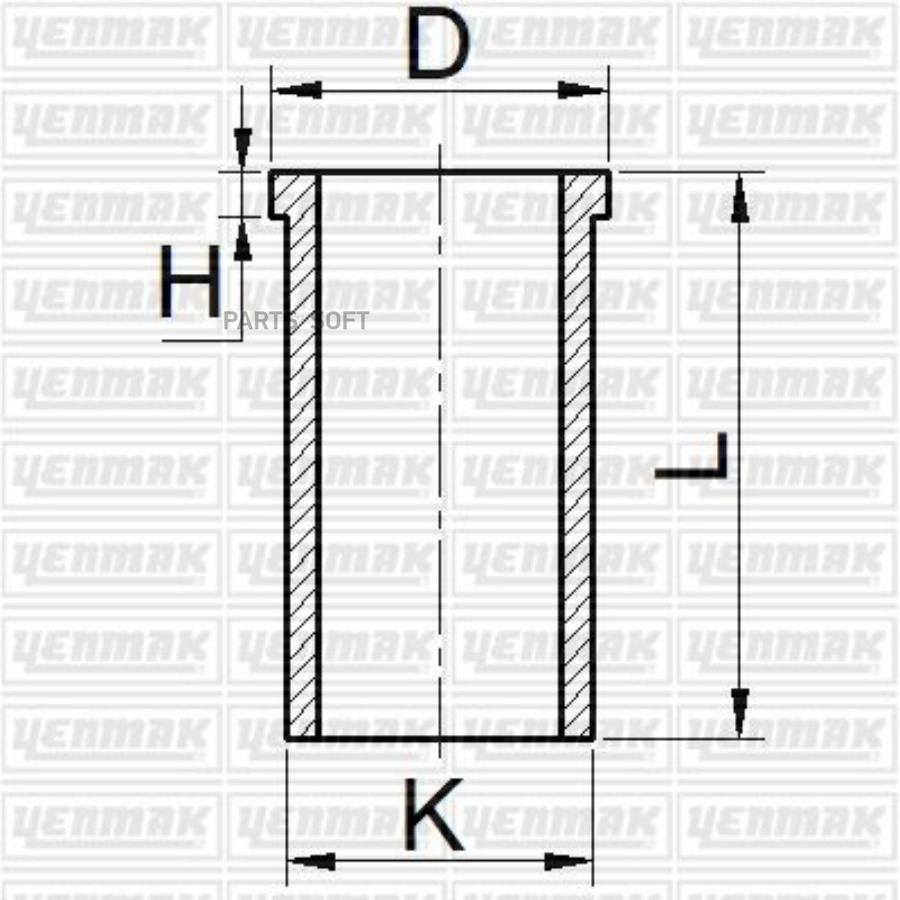 Гильза Цилиндра Audi 75mm 13 B YENMAK арт 51-65304-000 2770₽