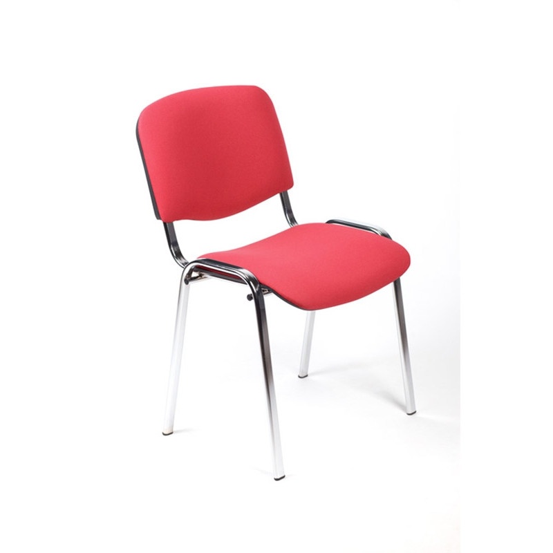 Easy Chair Rio Изо, нагрузка до 100 кг, хром, ткань красная