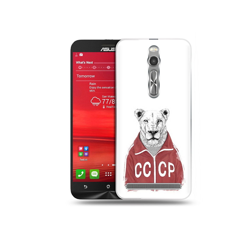 

Чехол MyPads Tocco для Asus Zenfone 2 (ZE550ML) львица ссср (PT11329.657.450), Прозрачный, Tocco