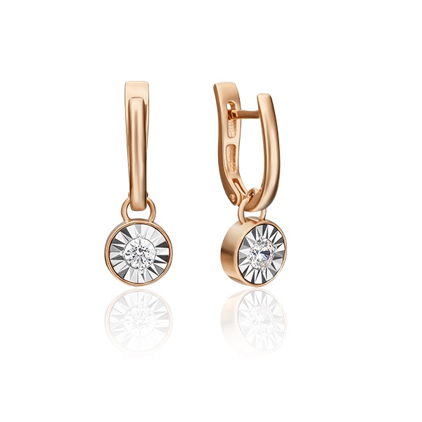 

Серьги подвески из золота с бриллиантом PLATINA jewelry 02-4531-00-101-1111-30, 02-4531-00-101-1111-30