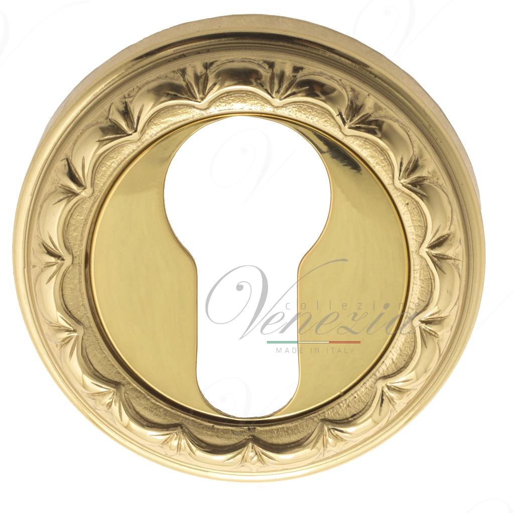 

Накладка дверная с круглым основанием под цилиндр Venezia Cyl-1 D2 полированная латунь, Желтый