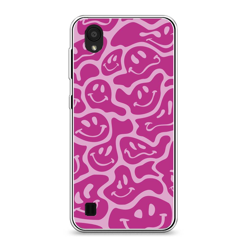 

Чехол на ZTE Blade A5 (2019) "Расплывчатые смайлики розовые", Фиолетовый, 133050-6