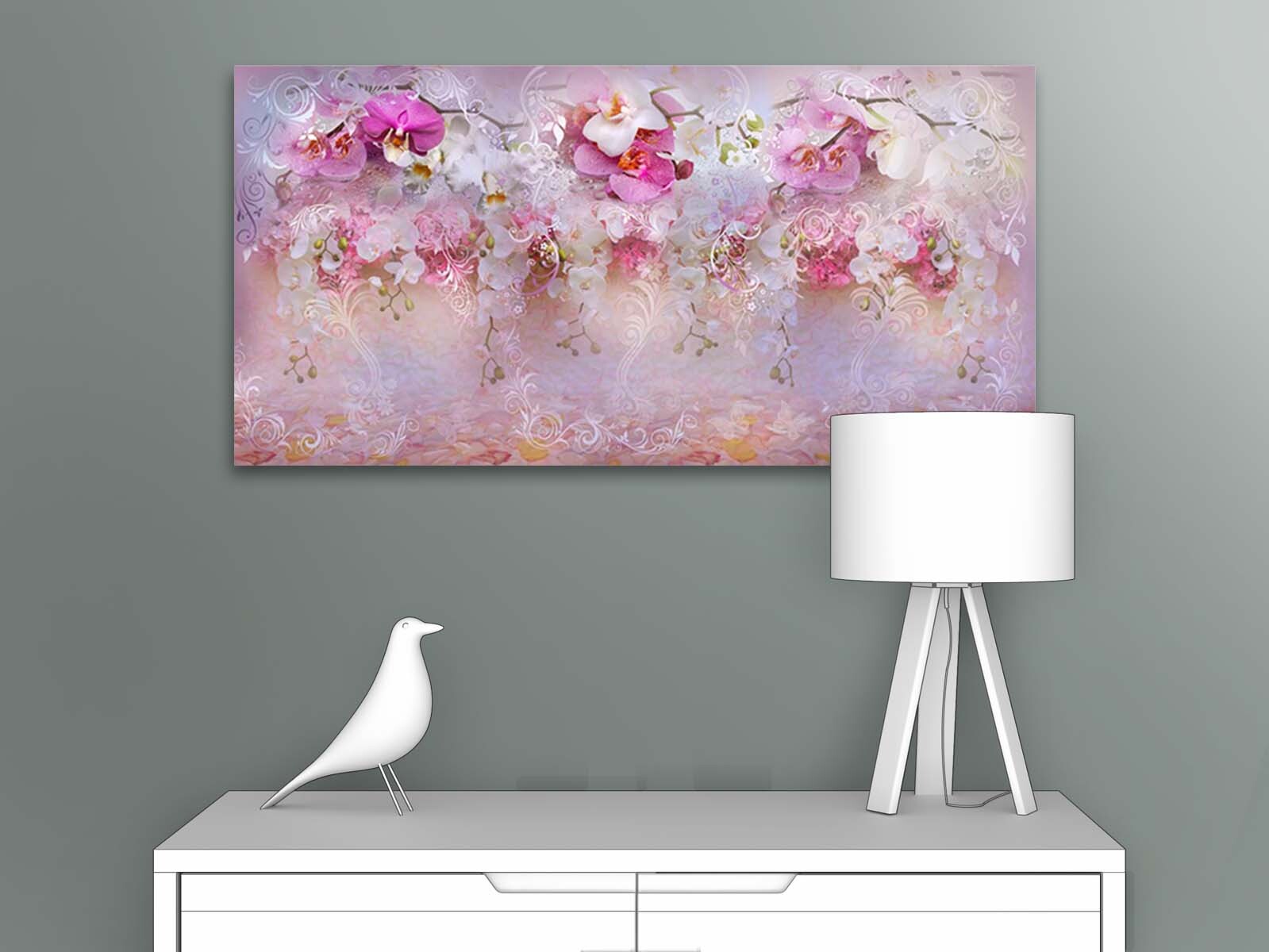 

Картина на стену для интерьера ПЕРВОЕ АТЕЛЬЕ "Абстракция с орхидеями" 35х18 см, Абстракция с орхидеями