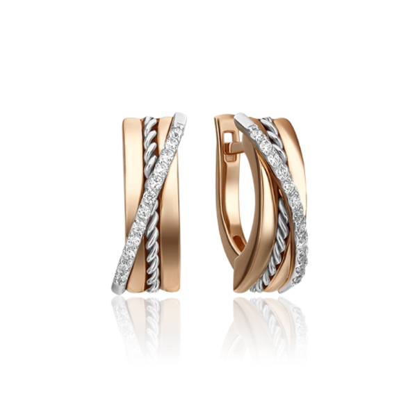 

Серьги из белого, красного золота с бриллиантом PLATINA jewelry 02-4341-00-101-1111-30, 02-4341-00-101-1111-30