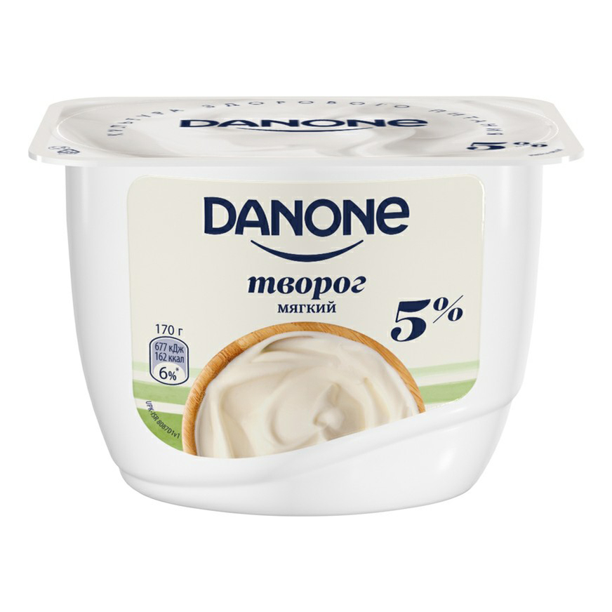 

Творог мягкий Danone Натуральный 5% БЗМЖ 170 г