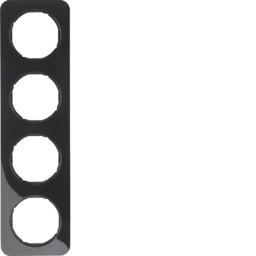 

Рамка Berker 10142145 четырехместная R.1, Черный