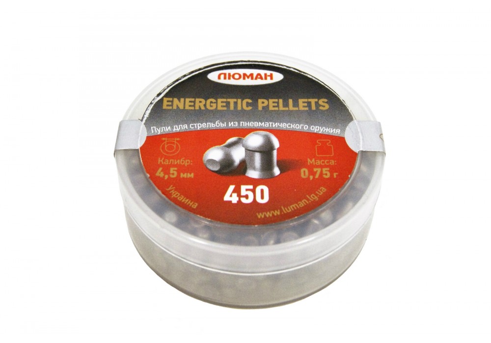 

Пули для пневматики Люман Energetic pellets 4,5 мм. 0,75 гр 450 шт, Серый