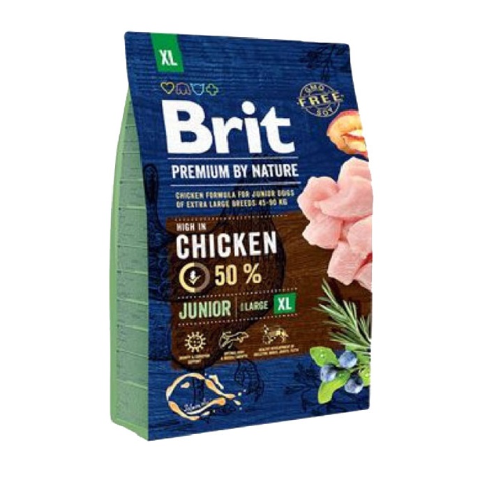 

Сухой корм для щенков Brit Premium By Nature Junior XL, гигантских пород, курица, 3кг, Premium By Nature Junior XL