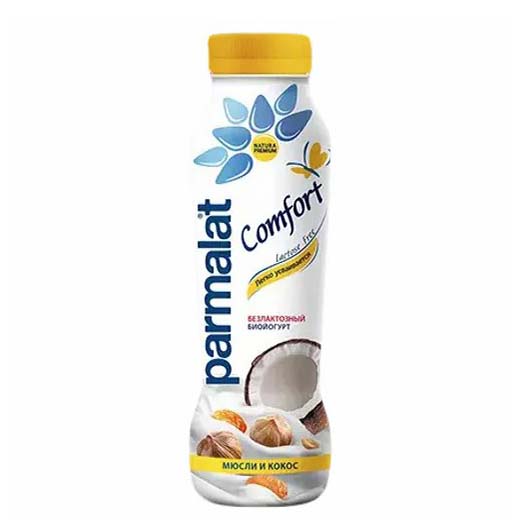 Биойогурт питьевой Parmalat Comfort мюсли-кокос 15 БЗМЖ 290 г 104₽