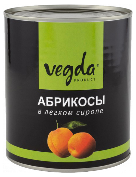 Компот Vegda product Абрикосы в легком сиропе 850 мл