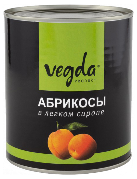 фото Компот vegda product абрикосы в легком сиропе 850 мл