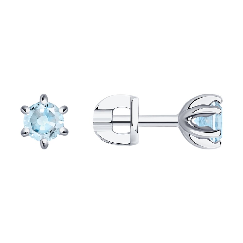 

Серьги из белого золота с аквамарином Diamant 52-222-01656-5, 52-222-01656-5