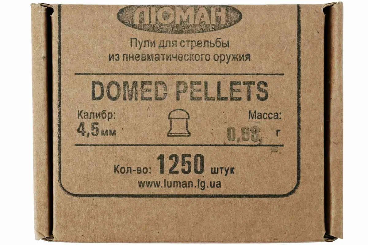 Пули для пневматики Люман Domed pellets 4,5 мм 0,68 гр 1250 шт