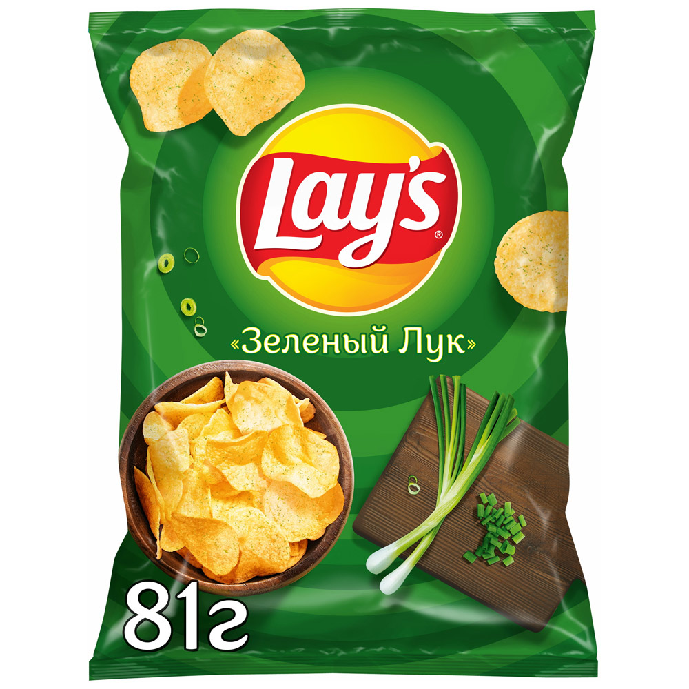 Чипсы картофельные Lay's Молодой зеленый лук 81 г