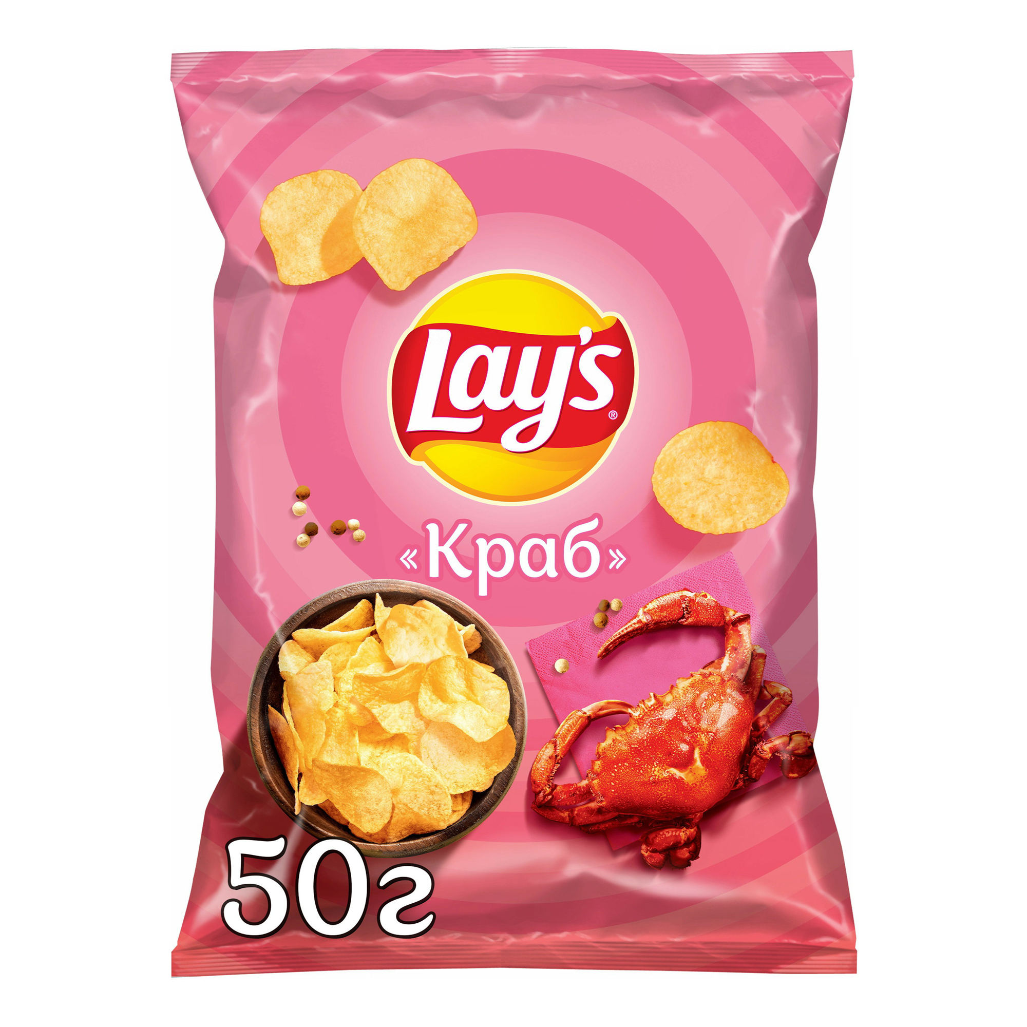 Чипсы Lay's из натурального картофеля краб 50 г