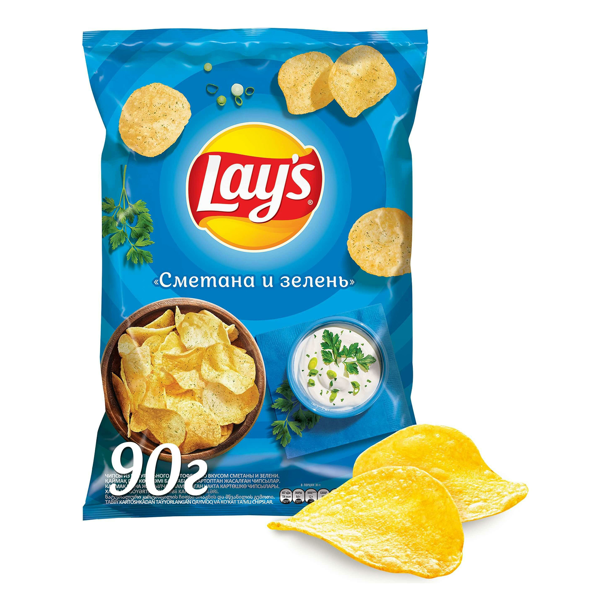 

Чипсы Lay's из натурального картофеля сметана, зелень 90 г