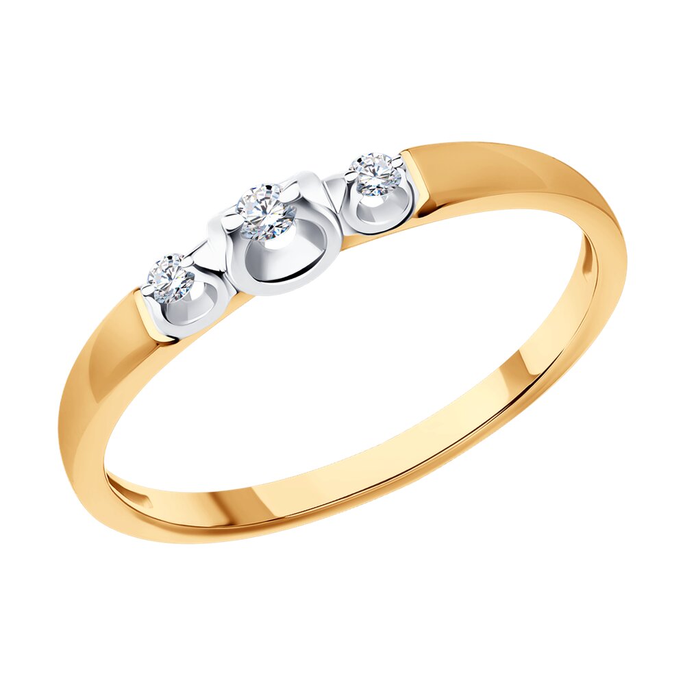 

Кольцо из красного золота р.  Diamant 51-210-01739-1, бриллиант, 51-210-01739-1