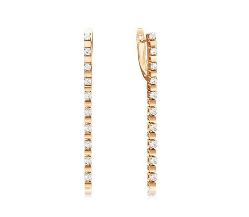 

Серьги подвески из красного золота с бриллиантом PLATINA jewelry 02-4241-00-101-1110-30, 02-4241-00-101-1110-30