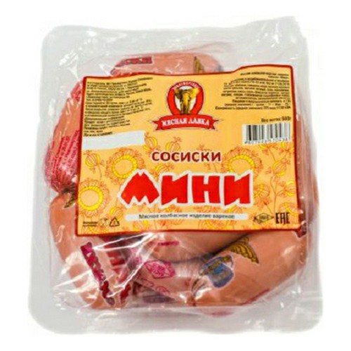 

Сосиски Мясная лавка Мини вареные свиные +-500 г