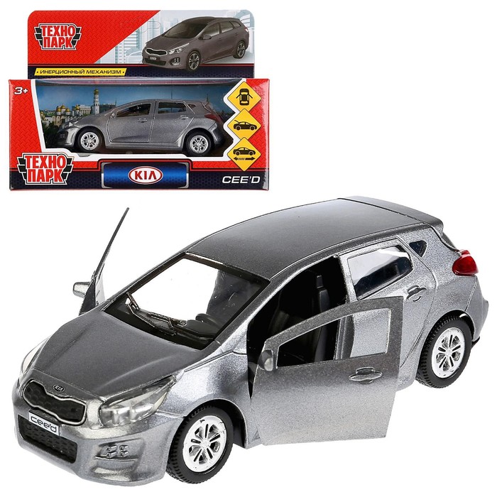 

Машина металлическая Kia Ceed, 12 см, открываются двери, инерционная, цвет серый