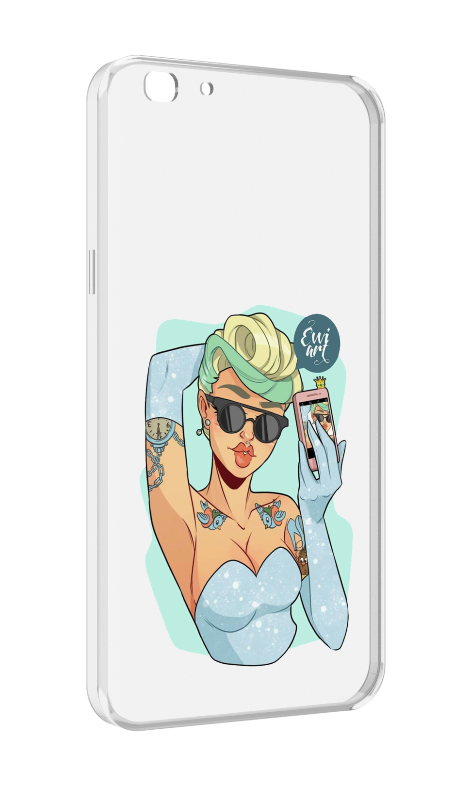 

Чехол MyPads девушка с короткой стрижкой женский для Oppo A77/F3 (2017 год), Прозрачный, Tocco