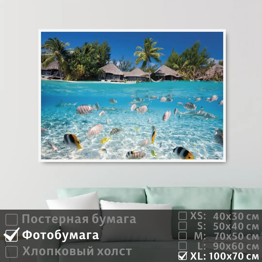 

Постер на фотобумаге ПолиЦентр Подводный мир тропических рыбок 100х70 см, ПодводныйМирТропическихРыбок1