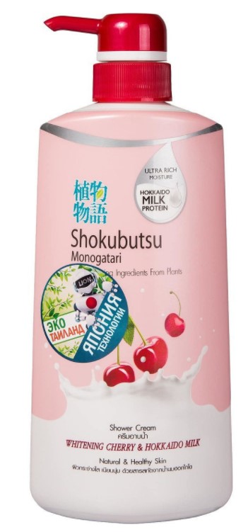 Купить Крем-гель для душа Shokubutsu Monogotari «Вишня с молоком», 500 мл, Lion