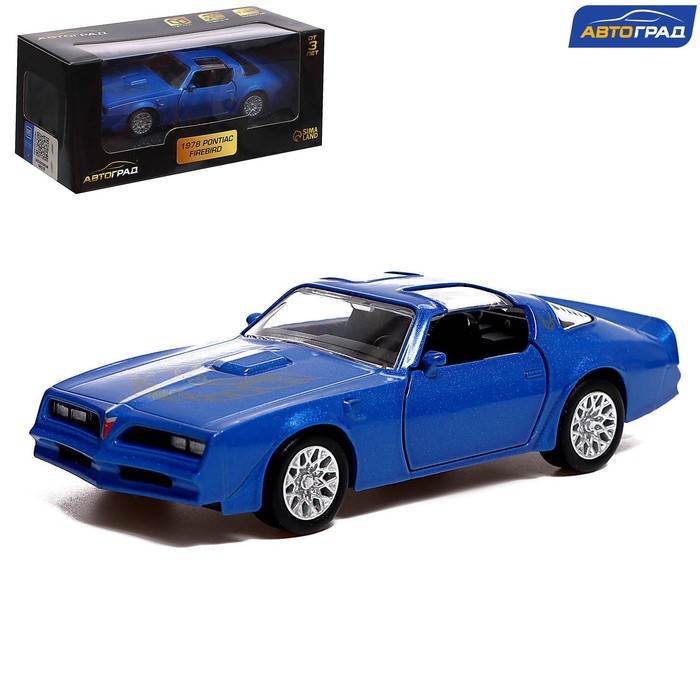 

Автоград Машина металлическая PONTIAC FIREBIRD, 1:32, открываются двери, инерция, синий