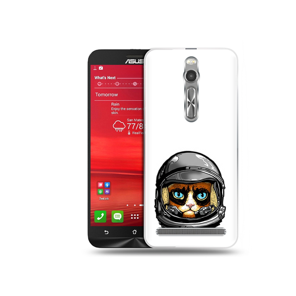 

Чехол MyPads Tocco для Asus Zenfone 2 (ZE550ML) кот космонавт (PT11329.657.400), Прозрачный, Tocco