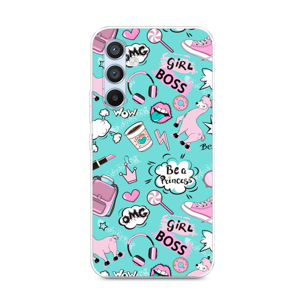 

Чехол Awog на Samsung Galaxy A54 "Стильная лама", Голубой;розовый;белый, 2107750-1