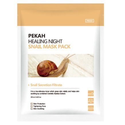 Купить Восстанавливающая тканевая маска с экстрактом муцина улитки Healing Night Snail Mask Pack, Pekah
