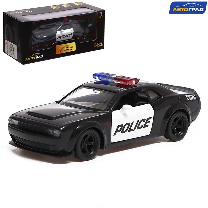 Автоград Машина металлическая DODGE CHALLENGER SRT, 1:32, открываются двери, инерция, поли