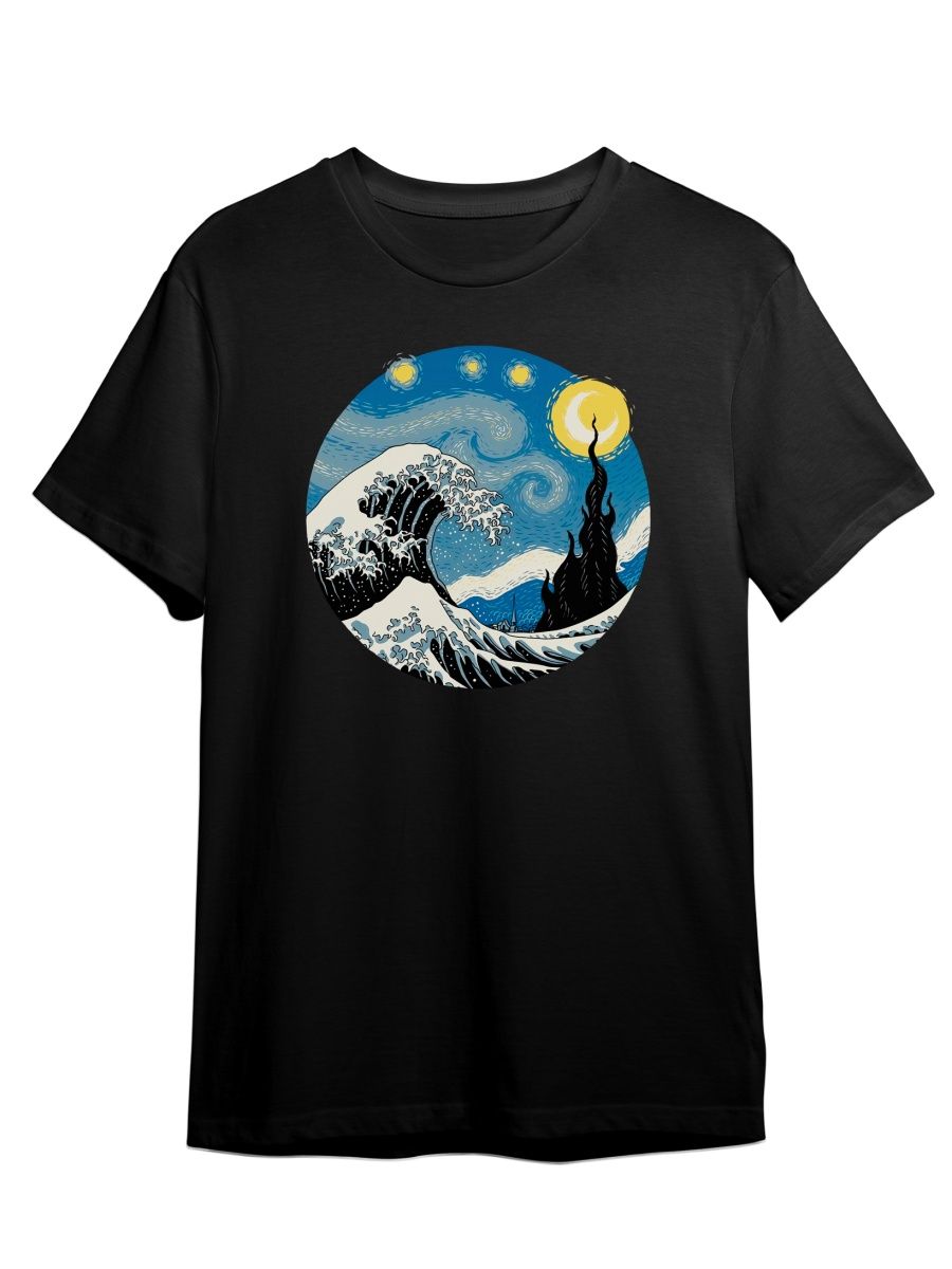 

Футболка унисекс СувенирShop Художники/Ван Гог/Хокусай/Звездная ночь 3 черная 5XL (64-66), Черный, "Художники/Ван Гог/Хокусай/Звездная ночь" 3