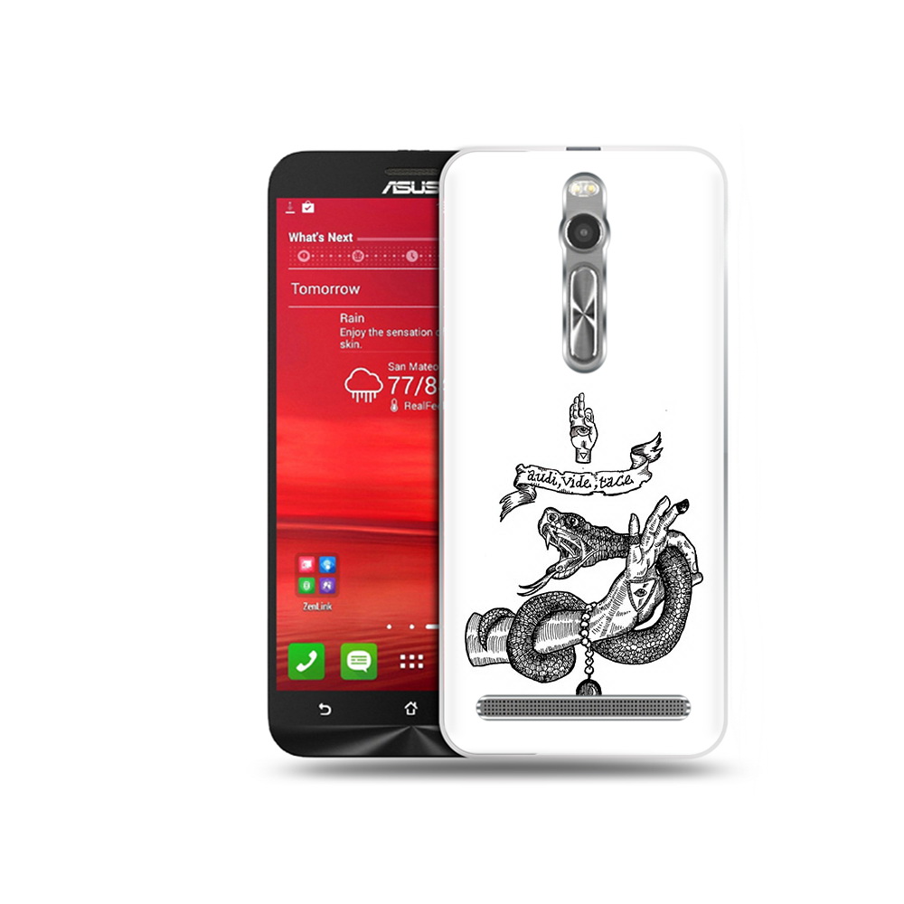 

Чехол MyPads Tocco для Asus Zenfone 2 (ZE550ML) змея на руке рисунок (PT11329.657.366), Прозрачный, Tocco