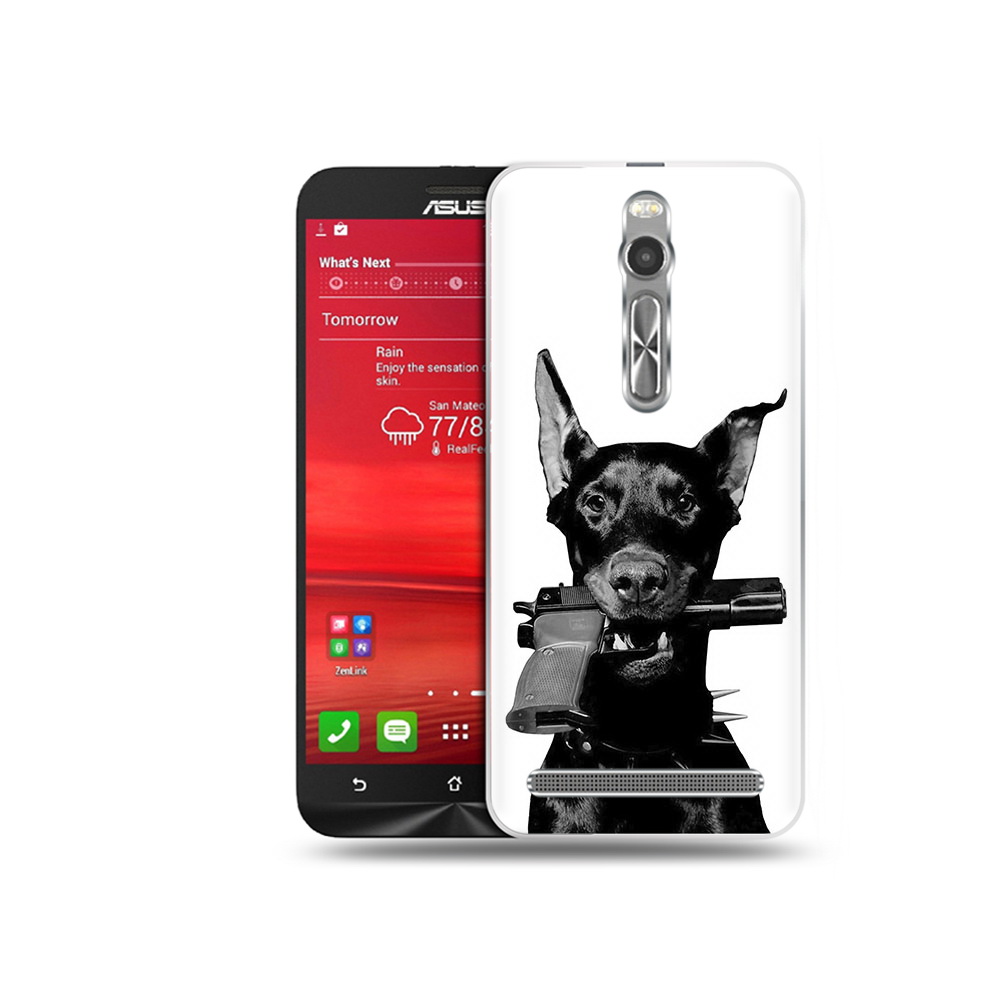 

Чехол MyPads Tocco для Asus Zenfone 2 (ZE550ML) доберман с пистолетом (PT11329.657.331), Прозрачный, Tocco