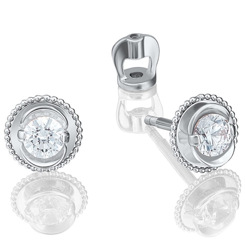 

Серьги-пусеты из белого золота с бриллиантом PLATINA jewelry 02-4126-00-101-1120-30, 02-4126-00-101-1120-30