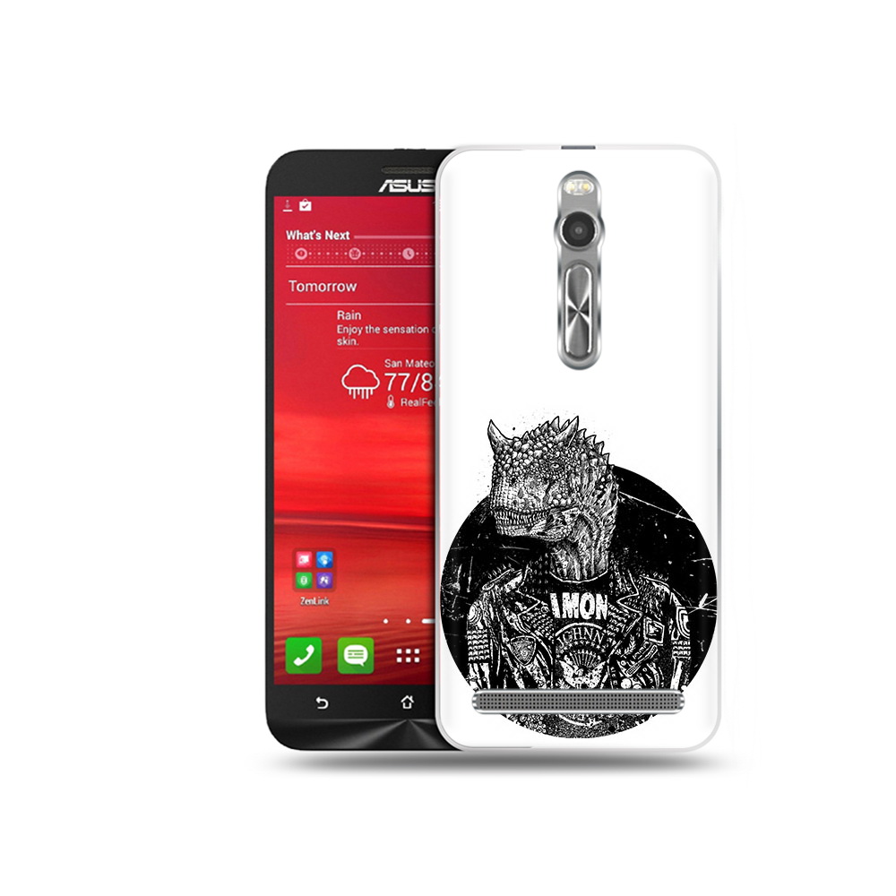 

Чехол MyPads Tocco для Asus Zenfone 2 (ZE550ML) динозавр в куртке (PT11329.657.328), Прозрачный, Tocco