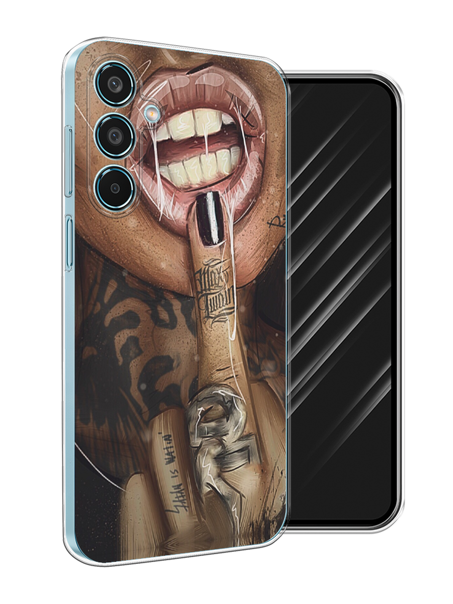 

Чехол Awog на Samsung Galaxy M35 "Девушка с татуировками", Бежевый;розовый;черный, 2110050-1