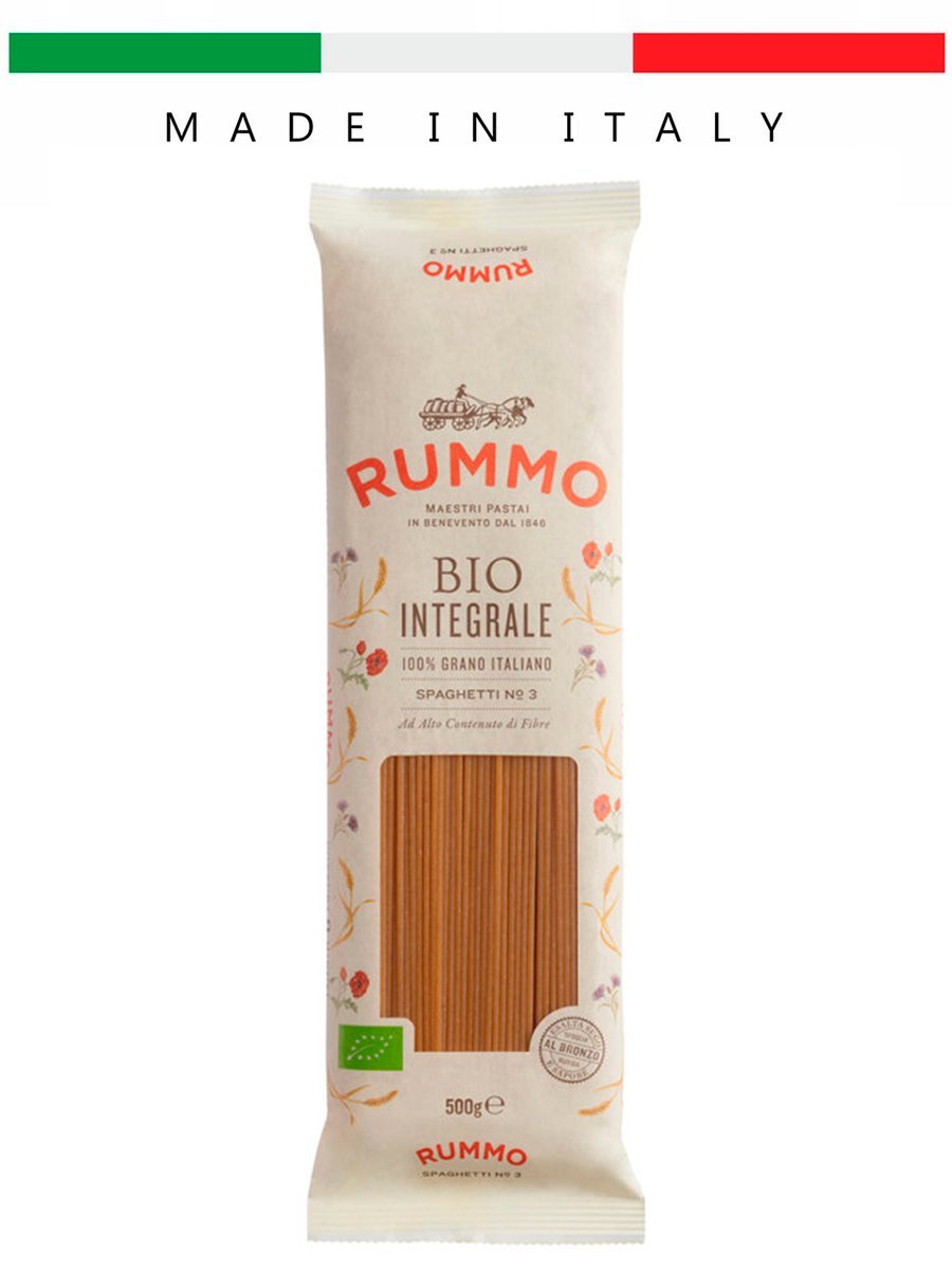 Паста спагетти цельнозерновые Rummo SPAGHETTI BIO INTEGRALI N3 Италия, 500гр