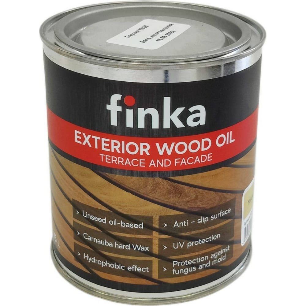 фото Finka масло для террас и фасадов exterior wood oil (мerbau) 0.75 l арт.fo-075m