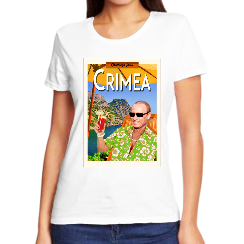 

Футболка женская белая 60 р-р с Путиным Crimea, Белый, fzh_Crimea