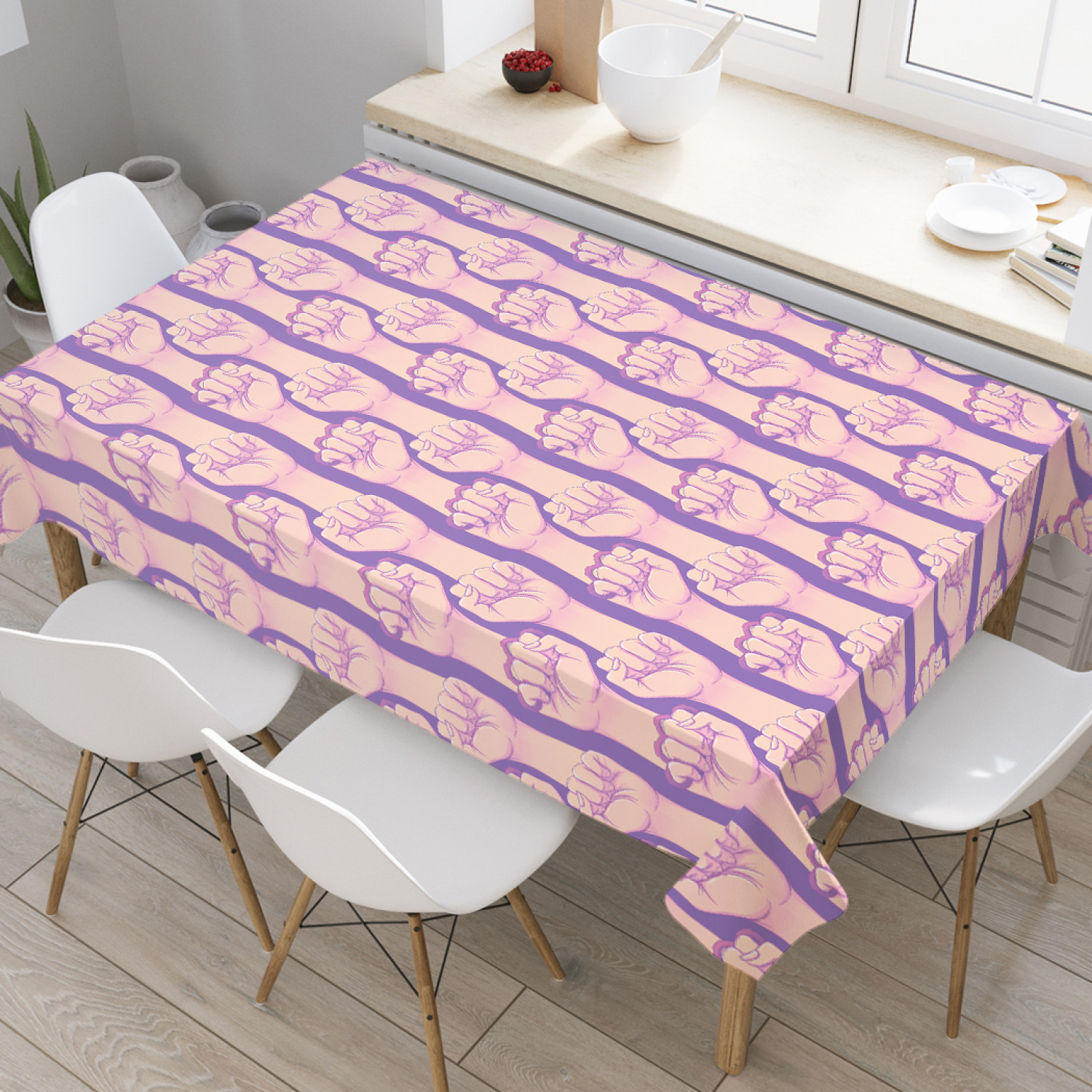 

Скатерть прямоугольная JoyArty "Женское единение" из оксфорда, 180x145 см, Розовый, Женское единение