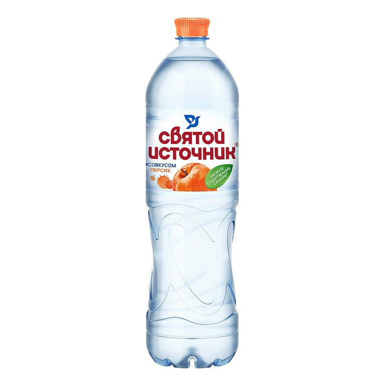 Вода питьевая Святой Источник негазированная со вкусом персика 1,5 л