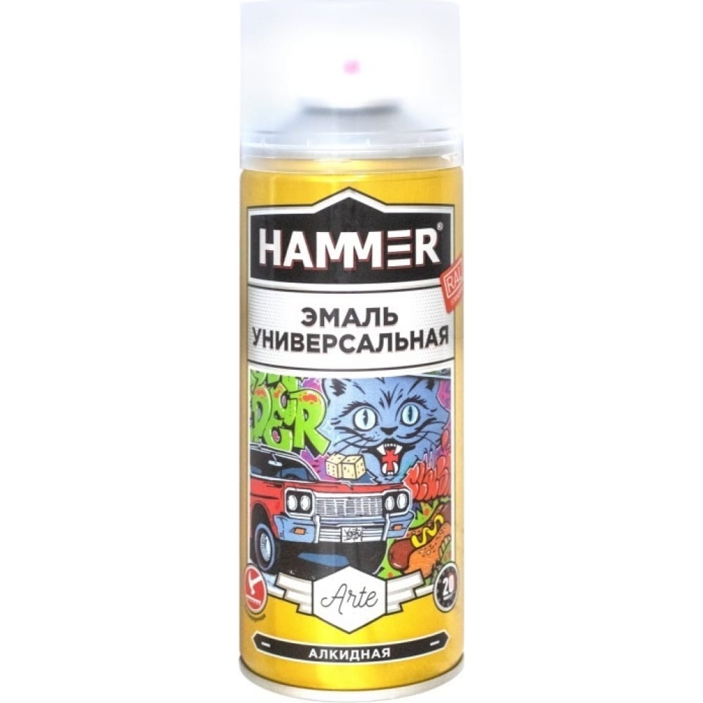 

Hammer Эмаль универсальная аэрозольная RAL 9005 черный гл. 0,27кг/0,52л /12 ЭК000139896