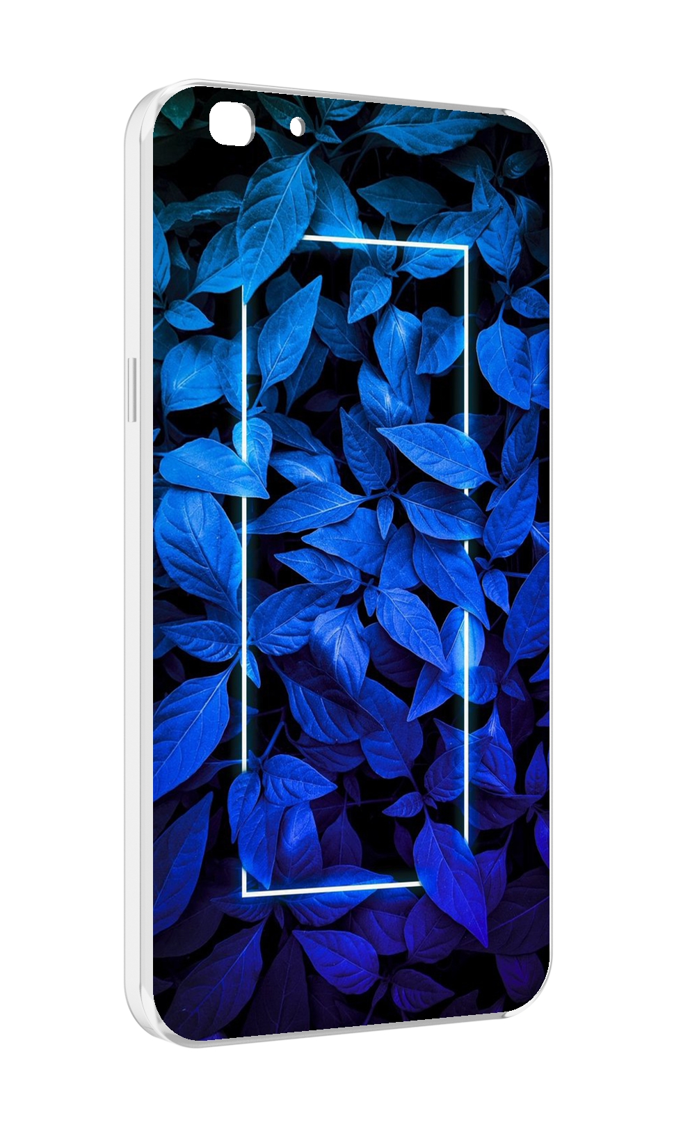 

Чехол MyPads голубые цветочки неон для Oppo A77/F3 (2017 год), Прозрачный, Tocco