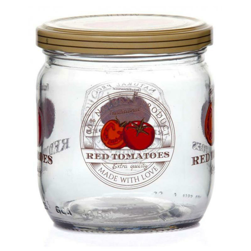 

Банка Herevin Red Tomatoes для сыпучих продуктов стекло с крышкой 425 мл, Прозрачный;разноцветный